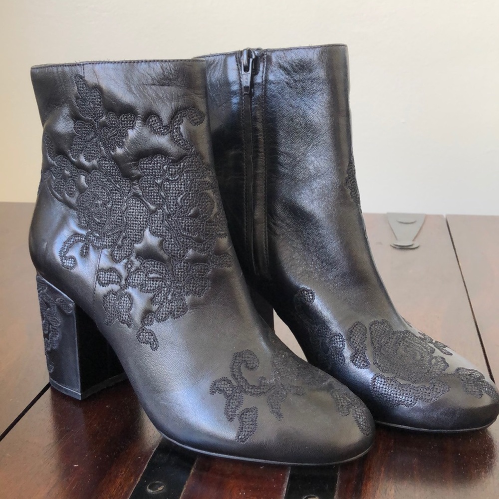Michael Kors Black Stitched Heeled Boots
